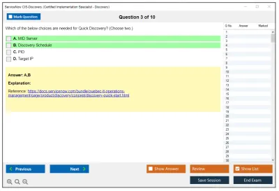 ServiceNow CIS-Discovery Certified Implementation Specialist - Discovery Practice test exam simulator test engine exam Prep practice test questions answers Image 3