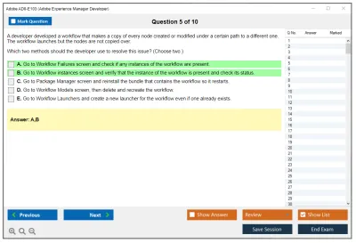 Adobe AD0-E103 Adobe Experience Manager Developer Practice test exam simulator test engine exam Prep practice test questions answers Image 5