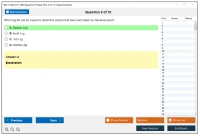 IBM C1000-077 IBM Spectrum Protect Plus V10.1.5 Implementation Practice test exam simulator test engine exam Prep practice test questions answers Image 9