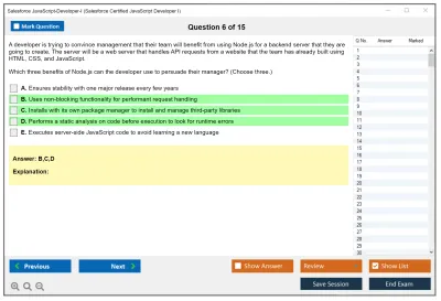 Salesforce JavaScript-Developer-I Salesforce Certified JavaScript Developer I Practice test exam simulator test engine exam Prep practice test questions answers Image 6