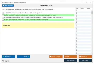 IBM C2090-543 DB2 9.7 Application Development Practice test exam simulator test engine exam Prep practice test questions answers Image 4