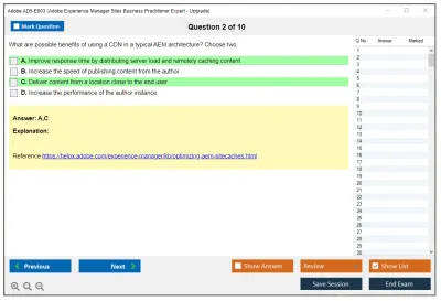 Adobe AD5-E803 Adobe Experience Manager Sites Business Practitioner Expert - Upgrade Practice test exam simulator test engine exam Prep practice test questions answers Image 2