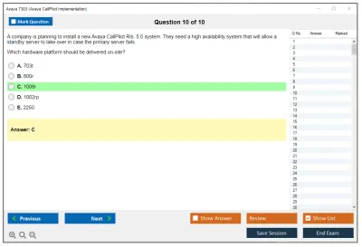 Avaya 7303 Avaya CallPilot Implementation Practice test exam simulator test engine exam Prep practice test questions answers Image 10