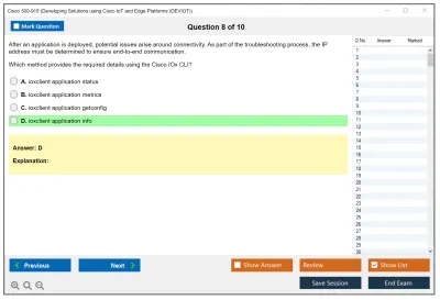 Cisco 300-915 Developing Solutions Using Cisco IoT and Edge Platforms (DEVIOT) Practice test exam simulator test engine exam Prep practice test questions answers Image 8