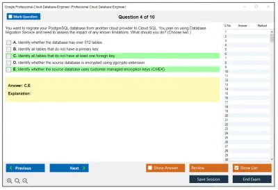 Google Professional-Cloud-Database-Engineer Google Cloud Certified - Professional Cloud Database Engineer Practice test exam simulator test engine exam Prep practice test questions answers Image 4
