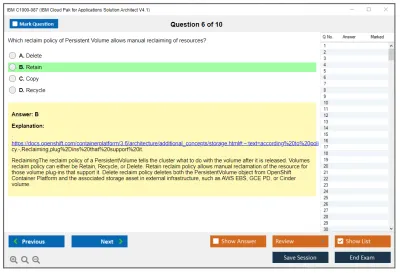 IBM C1000-087 IBM Cloud Pak for Applications Solution Architect V4.1 Practice test exam simulator test engine exam Prep practice test questions answers Image 6