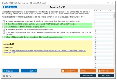 Oracle 1z0-997-20 Oracle Cloud Infrastructure 2020 Architect Professional Practice test exam simulator test engine exam Prep practice test questions answers Image 5