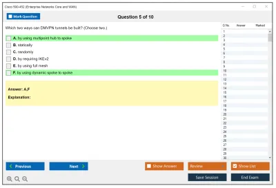 Cisco 500-452 Enterprise Networks Core and WAN Exam (ENCWE) Practice test exam simulator test engine exam Prep practice test questions answers Image 5