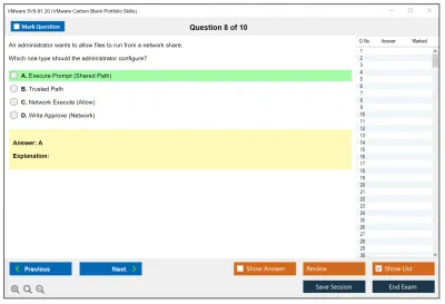 VMware 5V0-91.20 VMware Carbon Black Portfolio Skills Practice test exam simulator test engine exam Prep practice test questions answers Image 8