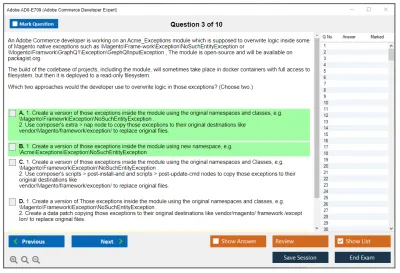 Adobe AD0-E709 Adobe Commerce Developer Expert Practice test exam simulator test engine exam Prep practice test questions answers Image 3