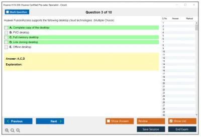 Huawei H19-309 Huawei Certified Pre-sales Specialist - Cloud Practice test exam simulator test engine exam Prep practice test questions answers Image 3