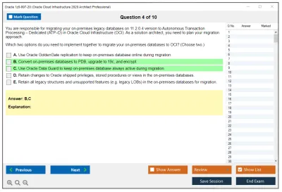 Oracle 1z0-997-20 Oracle Cloud Infrastructure 2020 Architect Professional Practice test exam simulator test engine exam Prep practice test questions answers Image 4