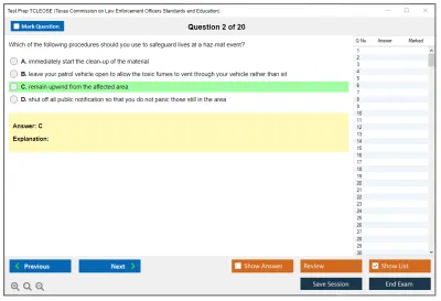 Test Prep TCLEOSE Texas Commission on Law Enforcement Officers Standards and Education Practice test exam simulator test engine exam Prep practice test questions answers Image 2