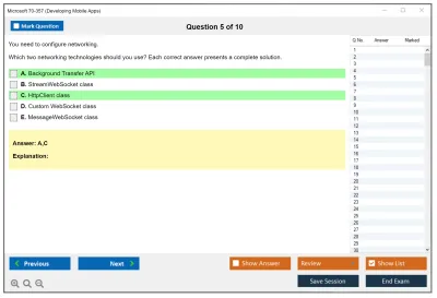 Microsoft 70-357 Developing Mobile Apps Practice test exam simulator test engine exam Prep practice test questions answers Image 5