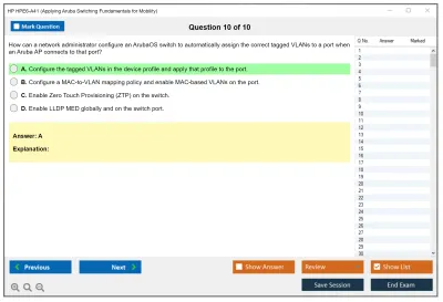 HP HPE6-A41 Applying Aruba Switching Fundamentals for Mobility Practice test exam simulator test engine exam Prep practice test questions answers Image 10