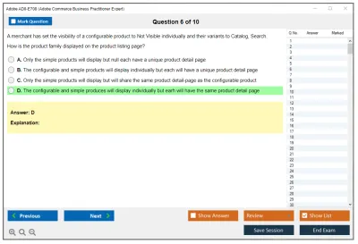 Adobe AD0-E708 Adobe Commerce Business Practitioner Expert Practice test exam simulator test engine exam Prep practice test questions answers Image 6