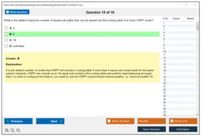 Cisco 200-105 Interconnecting Cisco Networking Devices Part 2 (ICND2 v3.0) Practice test exam simulator test engine exam Prep practice test questions answers Image 15