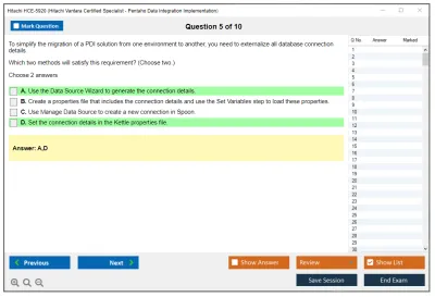 Hitachi HCE-5920 Hitachi Vantara Certified Specialist - Pentaho Data Integration Implementation Practice test exam simulator test engine exam Prep practice test questions answers Image 5