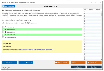 Microsoft 98-382 Introduction to Programming Using JavaScript Practice test exam simulator test engine exam Prep practice test questions answers Image 4