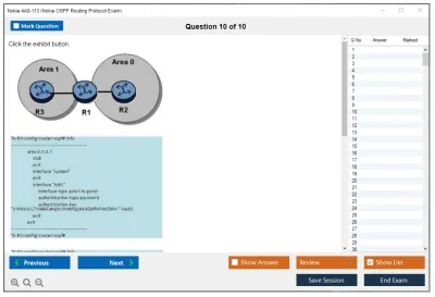 Nokia 4A0-113 Nokia OSPF Routing Protocol Exam Practice test exam simulator test engine exam Prep practice test questions answers Image 10