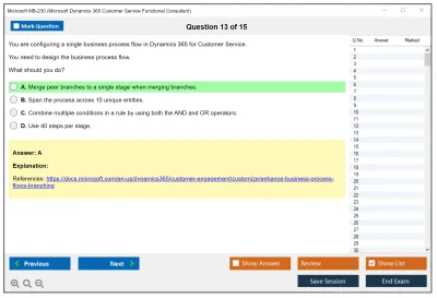 Microsoft MB-230 Microsoft Dynamics 365 for Customer Service Practice test exam simulator test engine exam Prep practice test questions answers Image 13