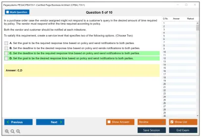 Pegasystems PEGACPBA73V1 Certified Pega Business Architect (CPBA) 73V1 Practice test exam simulator test engine exam Prep practice test questions answers Image 5