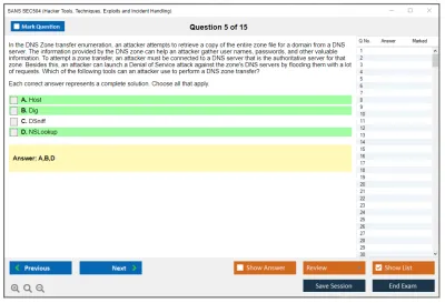 SANS SEC504 Hacker Tools, Techniques, Exploits and Incident Handling Practice test exam simulator test engine exam Prep practice test questions answers Image 5