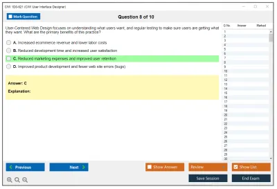 CIW 1D0-621 CIW User Interface Designer Practice test exam simulator test engine exam Prep practice test questions answers Image 8
