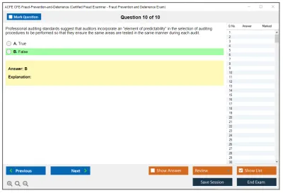 ACFE CFE-Fraud-Prevention-and-Deterrence Certified Fraud Examiner - Fraud Prevention and Deterrence Exam Practice test exam simulator test engine exam Prep practice test questions answers Image 10