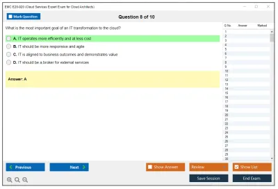 EMC E20-920 Cloud Services Expert Exam for Cloud Architects Practice test exam simulator test engine exam Prep practice test questions answers Image 8