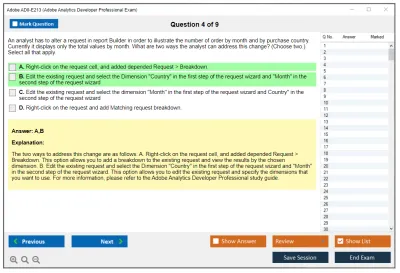Adobe AD0-E213 Adobe Analytics Developer Professional Exam Practice test exam simulator test engine exam Prep practice test questions answers Image 4