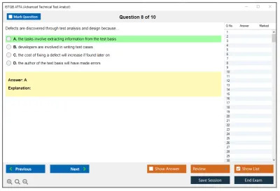 ISTQB ATTA Advanced Technical Test Analyst Practice test exam simulator test engine exam Prep practice test questions answers Image 8