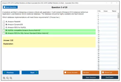 Amazon AWS AWS-Certified-Solutions-Architect-Associate-SAA-C02 AWS Certified Solutions Architect - Associate (SAA-C02) Practice test exam simulator test engine exam Prep practice test questions answers Image 3