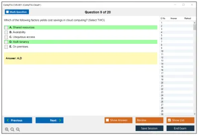 CompTIA CV0-001 CompTIA Cloud+ Practice test exam simulator test engine exam Prep practice test questions answers Image 9