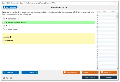 Cisco 300-510 Implementing Cisco Service Provider Advanced Routing Solutions Practice test exam simulator test engine exam Prep practice test questions answers Image 9