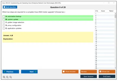 Cisco 350-401 Implementing Cisco Enterprise Network Core Technologies (350-401 ENCOR) Practice test exam simulator test engine exam Prep practice test questions answers Image 8