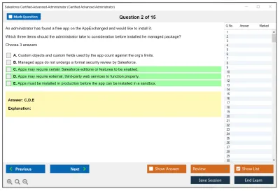 Salesforce Certified-Advanced-Administrator Salesforce Certified Advanced Administrator Practice test exam simulator test engine exam Prep practice test questions answers Image 2
