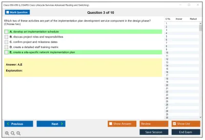 Cisco 650-059 Cisco Lifecycle Services Advanced Routing and Switching (LCSARS) Practice test exam simulator test engine exam Prep practice test questions answers Image 3