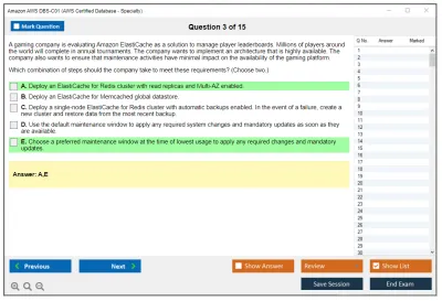 Amazon AWS DBS-C01 AWS Certified Database - Specialty Practice test exam simulator test engine exam Prep practice test questions answers Image 3