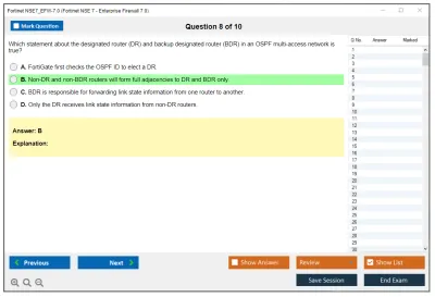 Fortinet NSE7_EFW-7.0 Fortinet NSE 7 - Enterprise Firewall 7.0 Practice test exam simulator test engine exam Prep practice test questions answers Image 8
