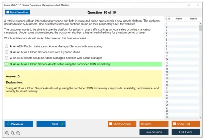 Adobe AD0-E117 Adobe Experience Manager Architect Master Practice test exam simulator test engine exam Prep practice test questions answers Image 10