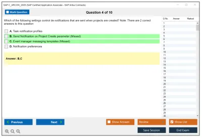 SAP C_ARCON_2005 SAP Certified Application Associate - SAP Ariba Contracts Practice test exam simulator test engine exam Prep practice test questions answers Image 4
