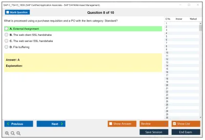 SAP C_TS413_1809 SAP Certified Application Associate - SAP S/4HANA Asset Management Practice test exam simulator test engine exam Prep practice test questions answers Image 8
