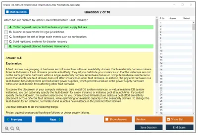 Oracle 1z0-1085-22 Oracle Cloud Infrastructure 2022 Foundations Associate Practice test exam simulator test engine exam Prep practice test questions answers Image 2