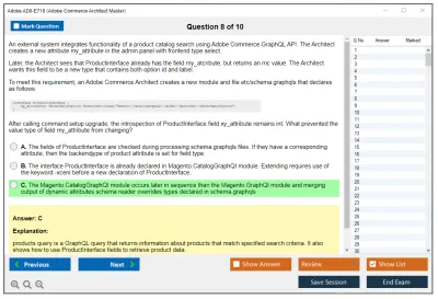 Adobe AD0-E718 Adobe Commerce Architect Master Practice test exam simulator test engine exam Prep practice test questions answers Image 8
