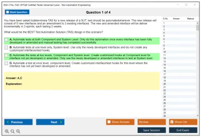iSQI CTAL-TAE ISTQB Certified Tester Advanced Level, Test Automation Engineering Practice test exam simulator test engine exam Prep practice test questions answers Image 1