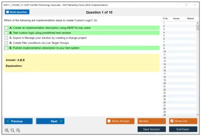 SAP C_C4H260_01 SAP Certified Technology - SAP Marketing Cloud (2002) Implementation Practice test exam simulator test engine exam Prep practice test questions answers Image 1