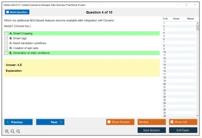 Adobe AD0-E121 Adobe Experience Manager Sites Business Practitioner Expert Practice test exam simulator test engine exam Prep practice test questions answers Image 4