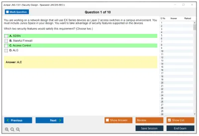 Juniper JN0-1331 Security Design - Specialist (JNCDS-SEC) Practice test exam simulator test engine exam Prep practice test questions answers Image 1