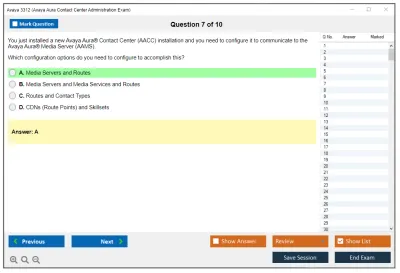 Avaya 3312 Avaya Aura® Contact Center Administration Exam Practice test exam simulator test engine exam Prep practice test questions answers Image 7